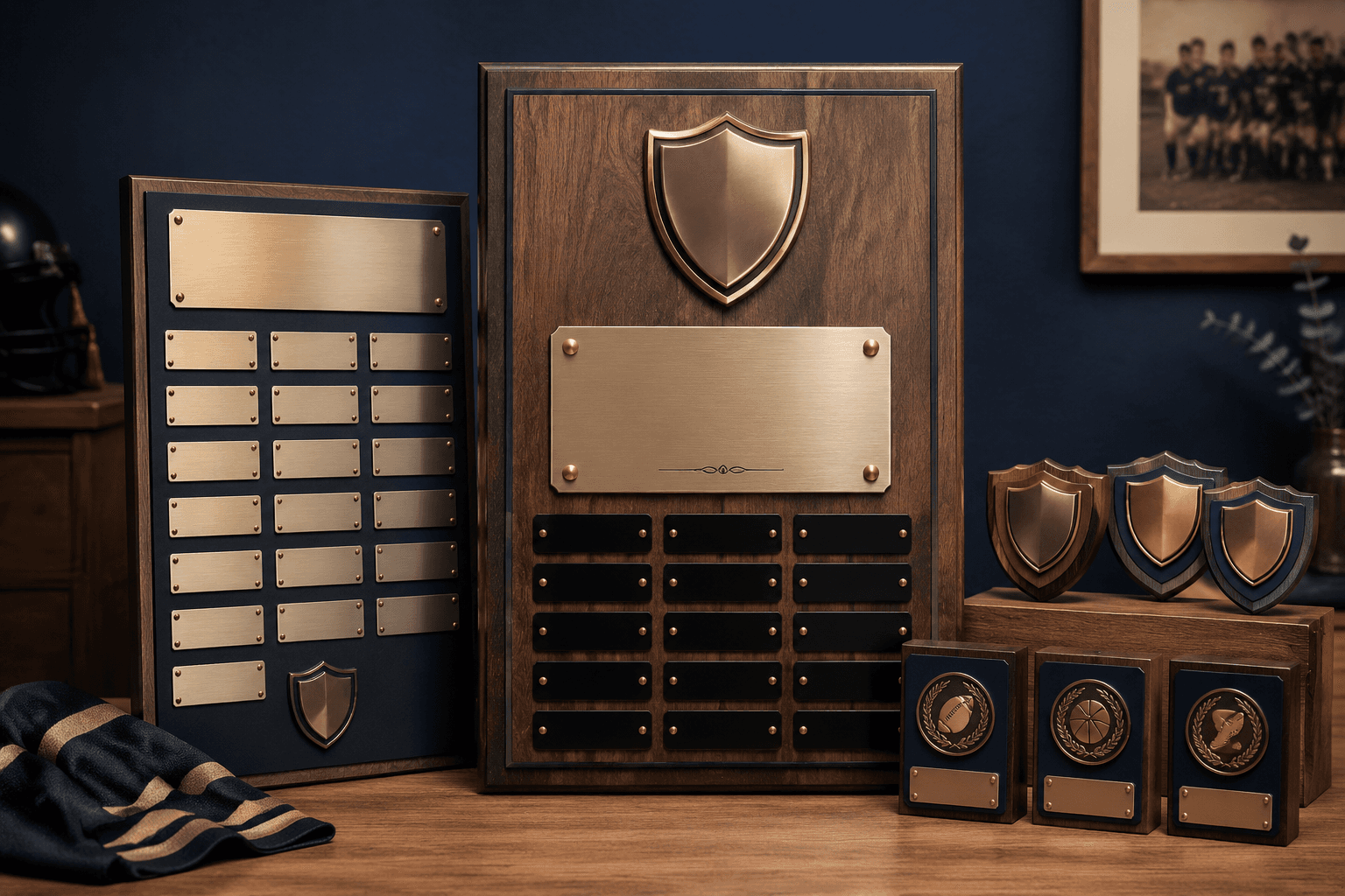 Coordinated school and sports recognition display
