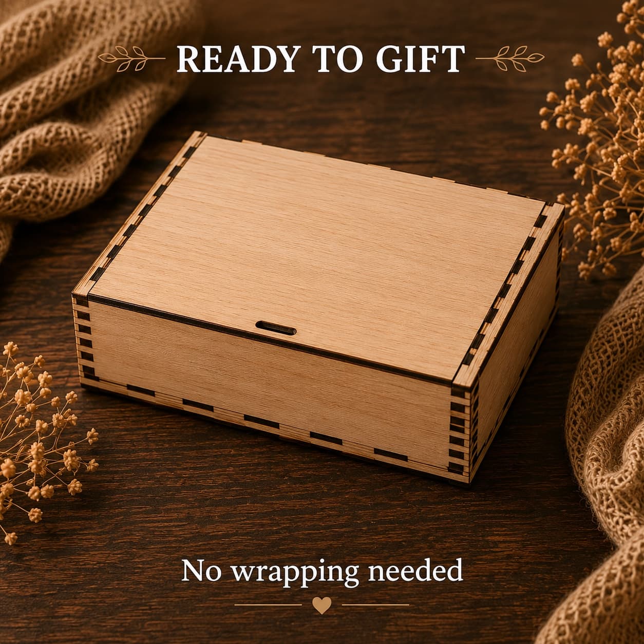 Personalized Father’s Day wooden gift box ready to give