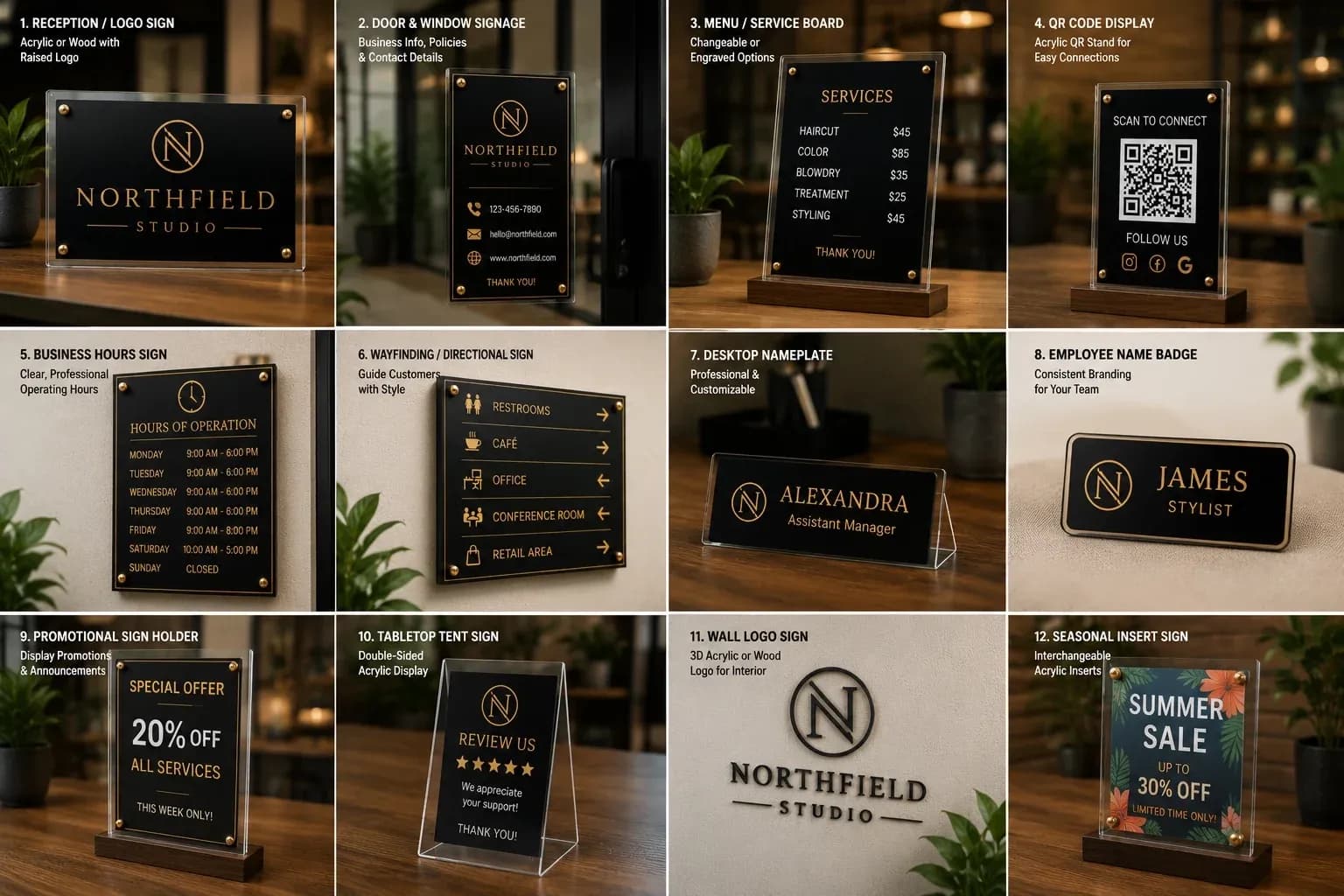 Catalog of custom business sign applications