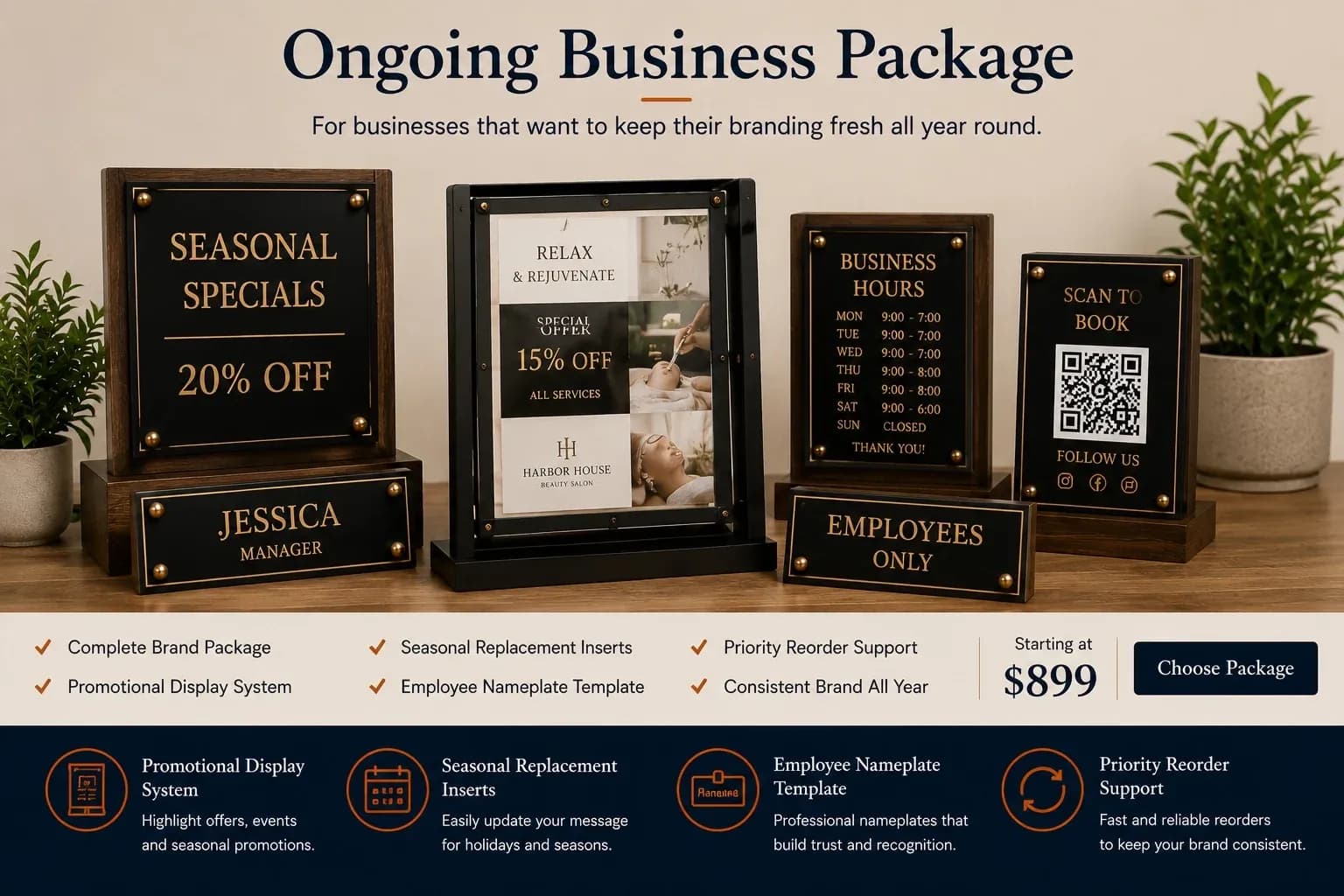 Ongoing Business Package with seasonal and repeat signage